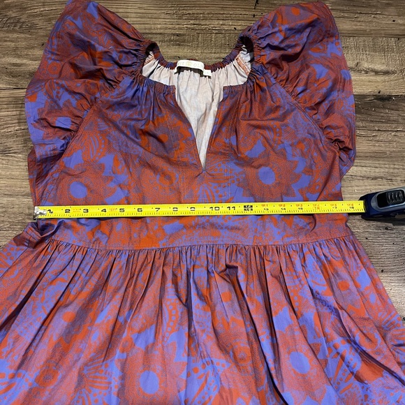 Marie Oliver Rust and Blue Mini Dress - Picture 5 of 11